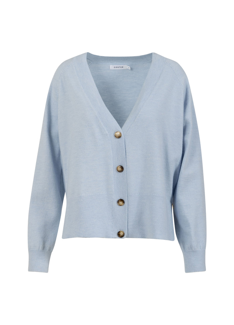 Coster Copenhagen STICKAD KOFTA - BEKVÄMT STICKAT Knitwear Ice blue - 544