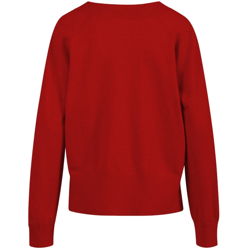 Coster Copenhagen STICKAD KOFTA - BEKVÄMT STICKAT Knitwear Scarlet red - 618