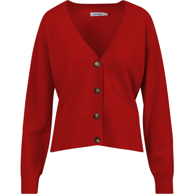 Coster Copenhagen STICKAD KOFTA - BEKVÄMT STICKAT Knitwear Scarlet red - 618