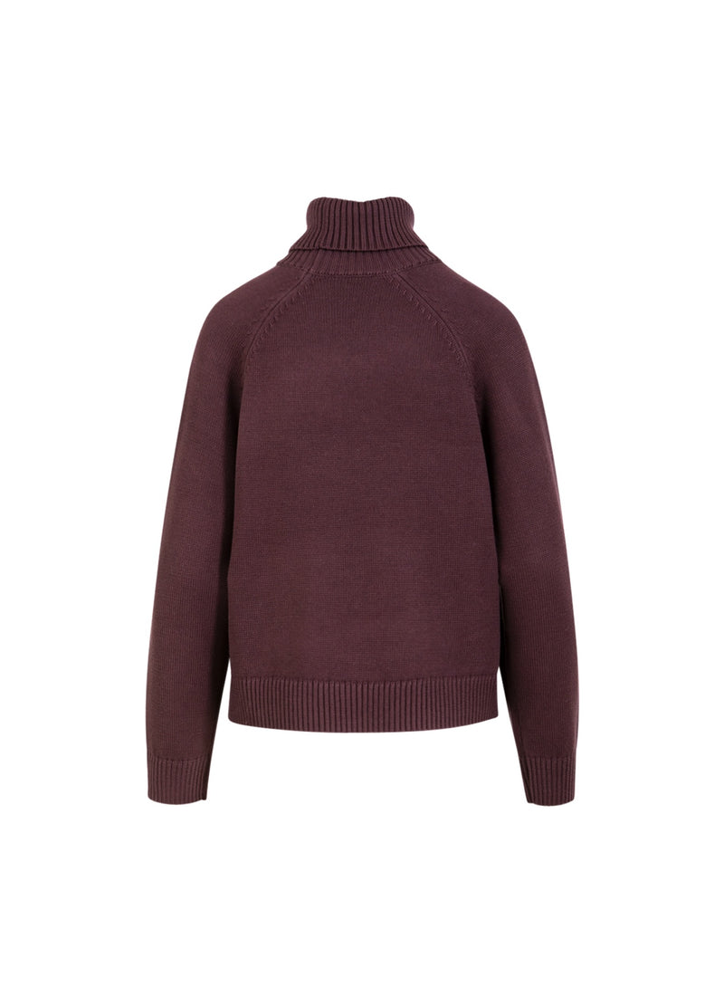 Coster Copenhagen STICKAD MED HÖG HALS I BOMULL Knitwear Bordeaux - 653