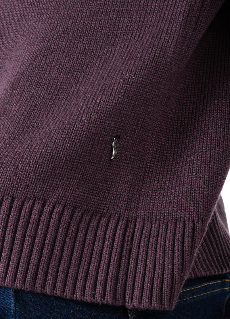Coster Copenhagen STICKAD MED HÖG HALS I BOMULL Knitwear Bordeaux - 653