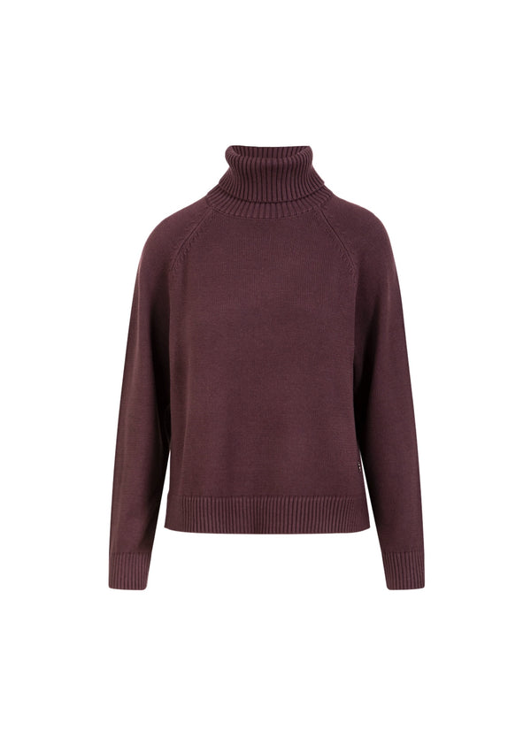 Coster Copenhagen STICKAD MED HÖG HALS I BOMULL Knitwear Bordeaux - 653