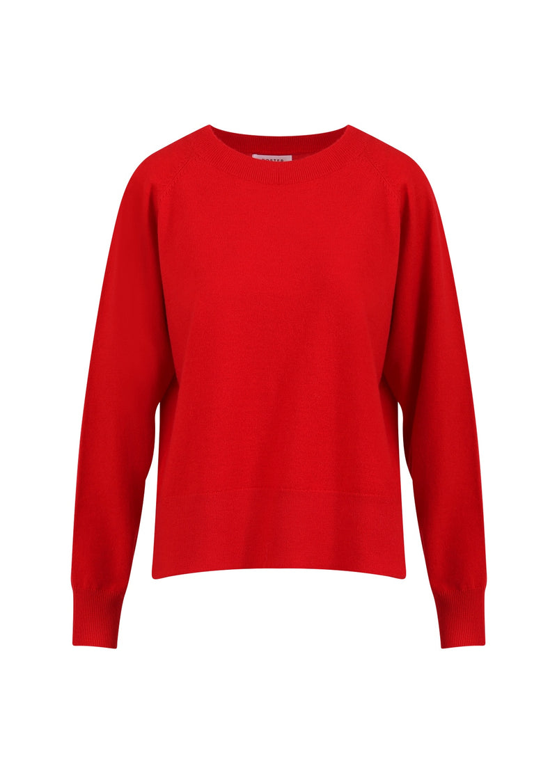 Coster Copenhagen STICKAD MED RUND HALS - BEKVÄM STICKAD TRÖJA Knitwear Scarlet red - 618