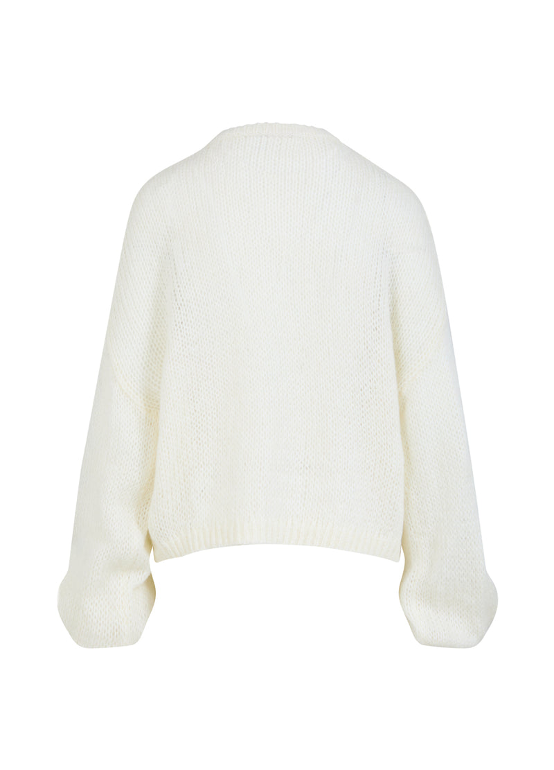 Coster Copenhagen STICKAD MED STORT EMBLEM Knitwear Creme - 241