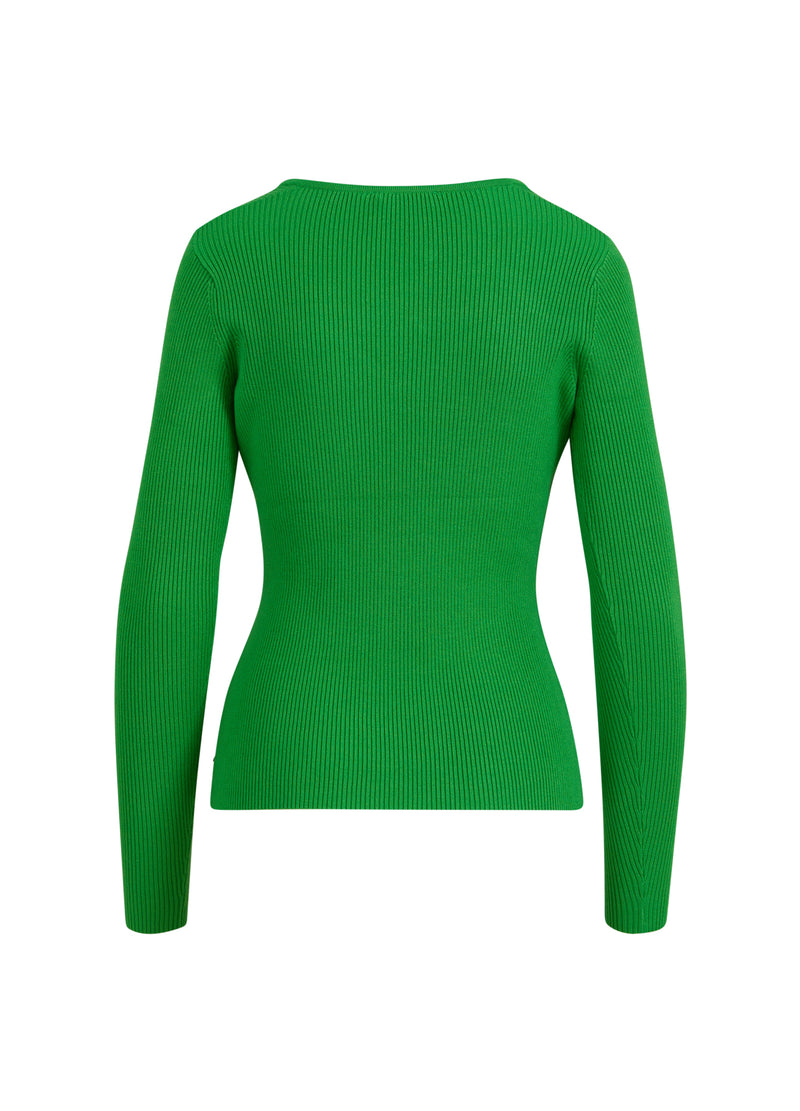 Coster Copenhagen STICKAD TRÖJA MED HJÄRTFORMAD HALS Knitwear Forest green - 437