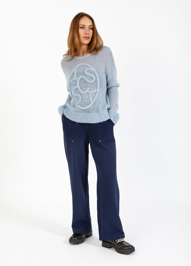 Coster Copenhagen STICKA MED COSTER EMBLEM Knitwear Ice blue - 544