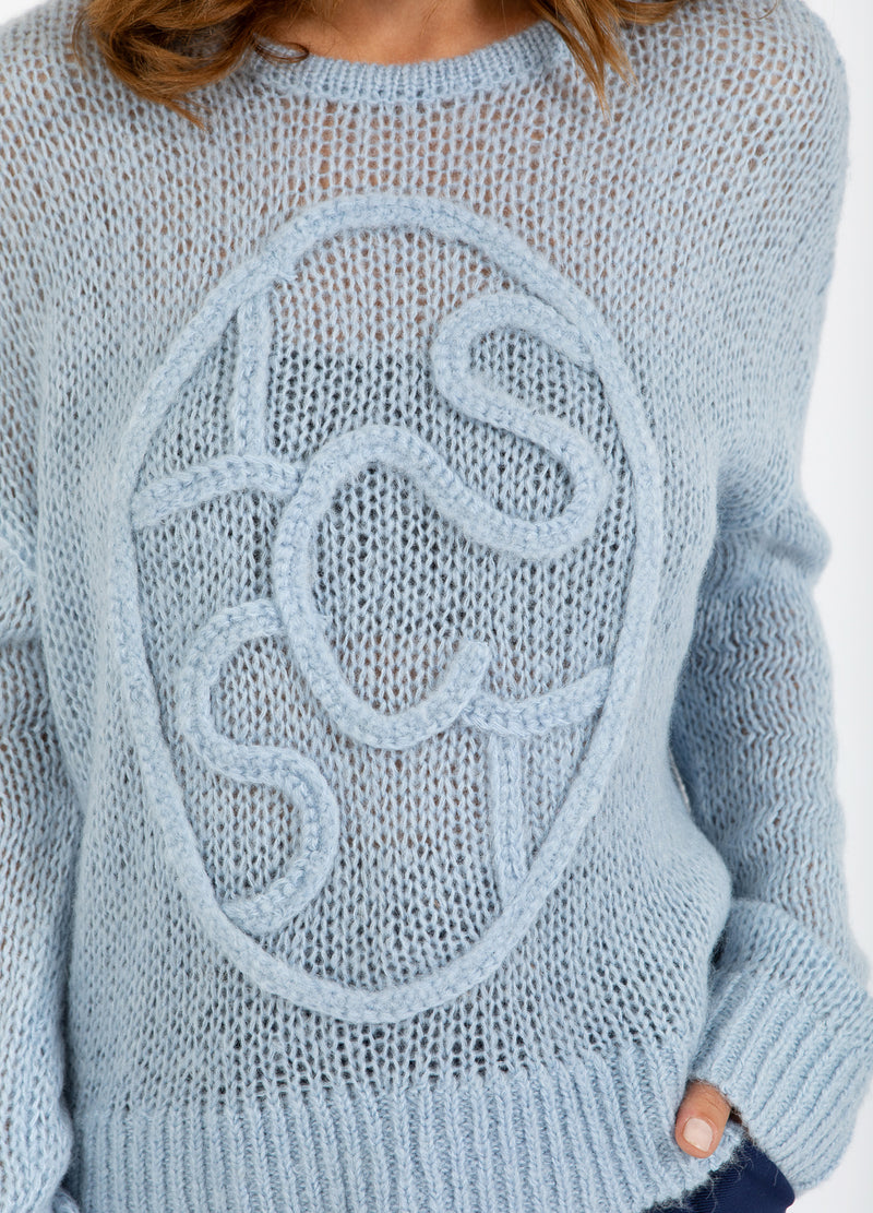 Coster Copenhagen STICKA MED COSTER EMBLEM Knitwear Ice blue - 544