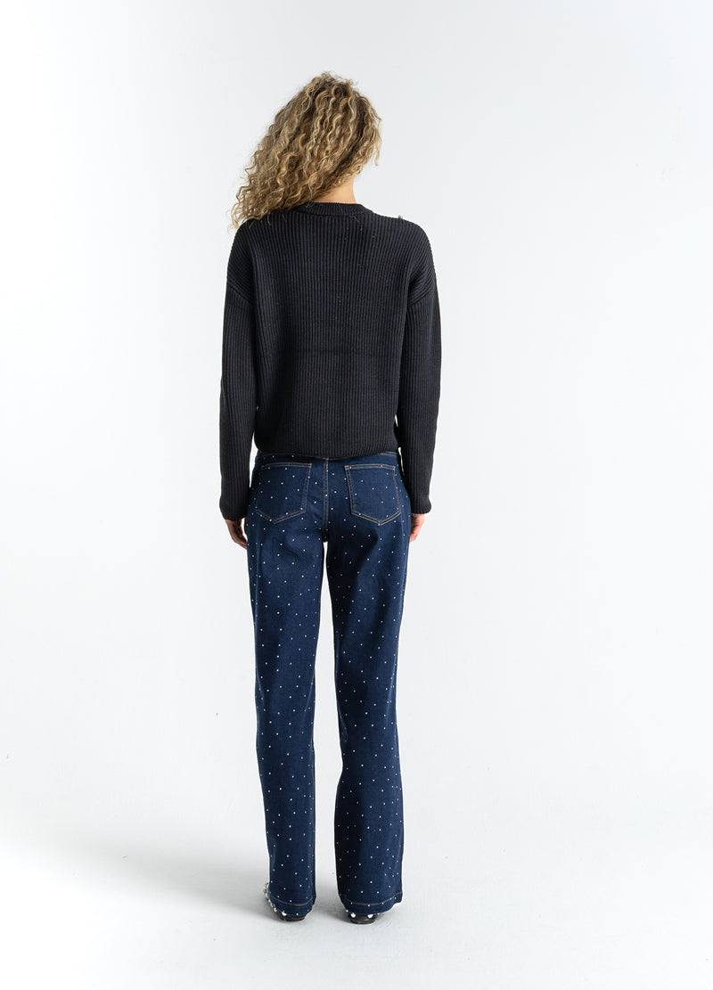Coster Copenhagen STICKA MED SILVERPÄRLOR Knitwear Black - 100