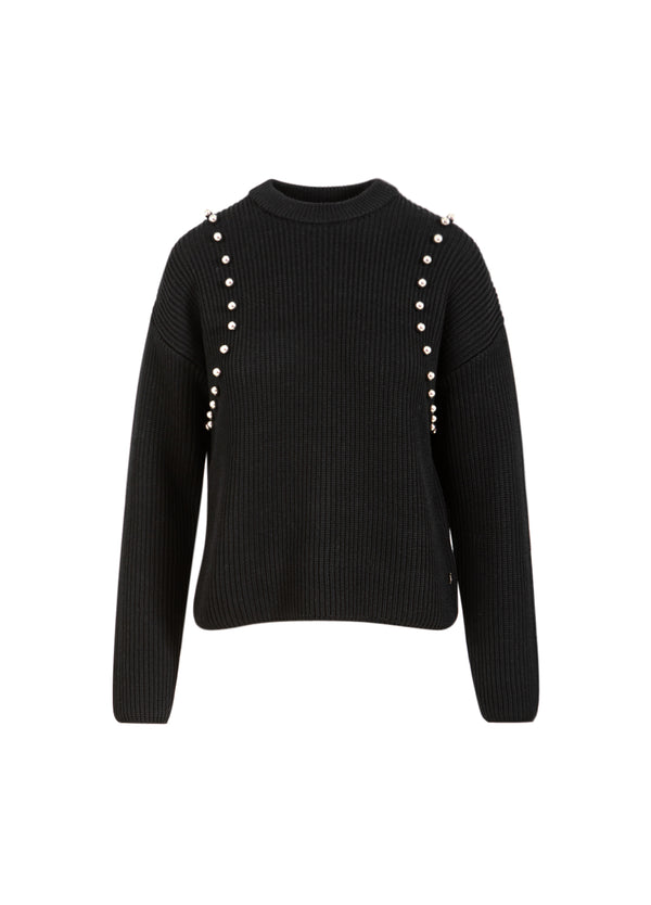 Coster Copenhagen STICKA MED SILVERPÄRLOR Knitwear Black - 100