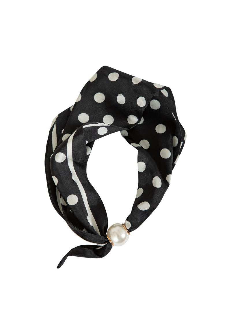 Coster Copenhagen Small scarves - 2 pack Accessories Black flower/Dot mix print - 999