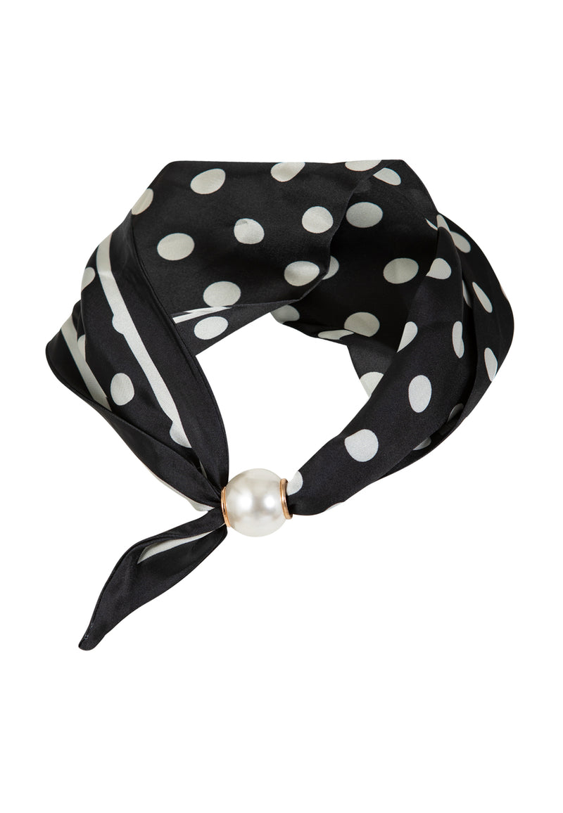 Coster Copenhagen Small scarves - 2 pack Accessories Black flower/Dot mix print - 999