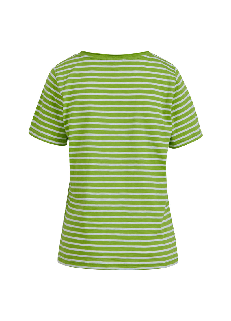 Coster Copenhagen T-SHIRT M. RÄNDER- MEDELLÅNGA ÄRMAR T-Shirt Flashy green stripe - 401