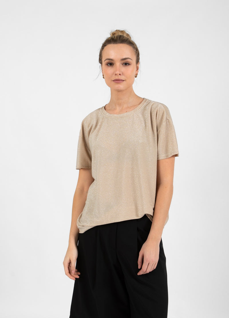 Coster Copenhagen T-SHIRT MED GLITTER Shirt/Blouse Creme - 241