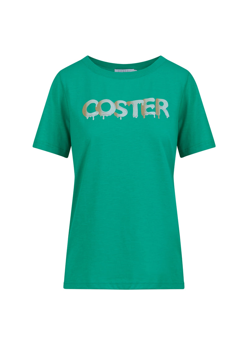Coster Copenhagen T-SHIRT MED GRAFITTILOGO T-Shirt Clover green - 408