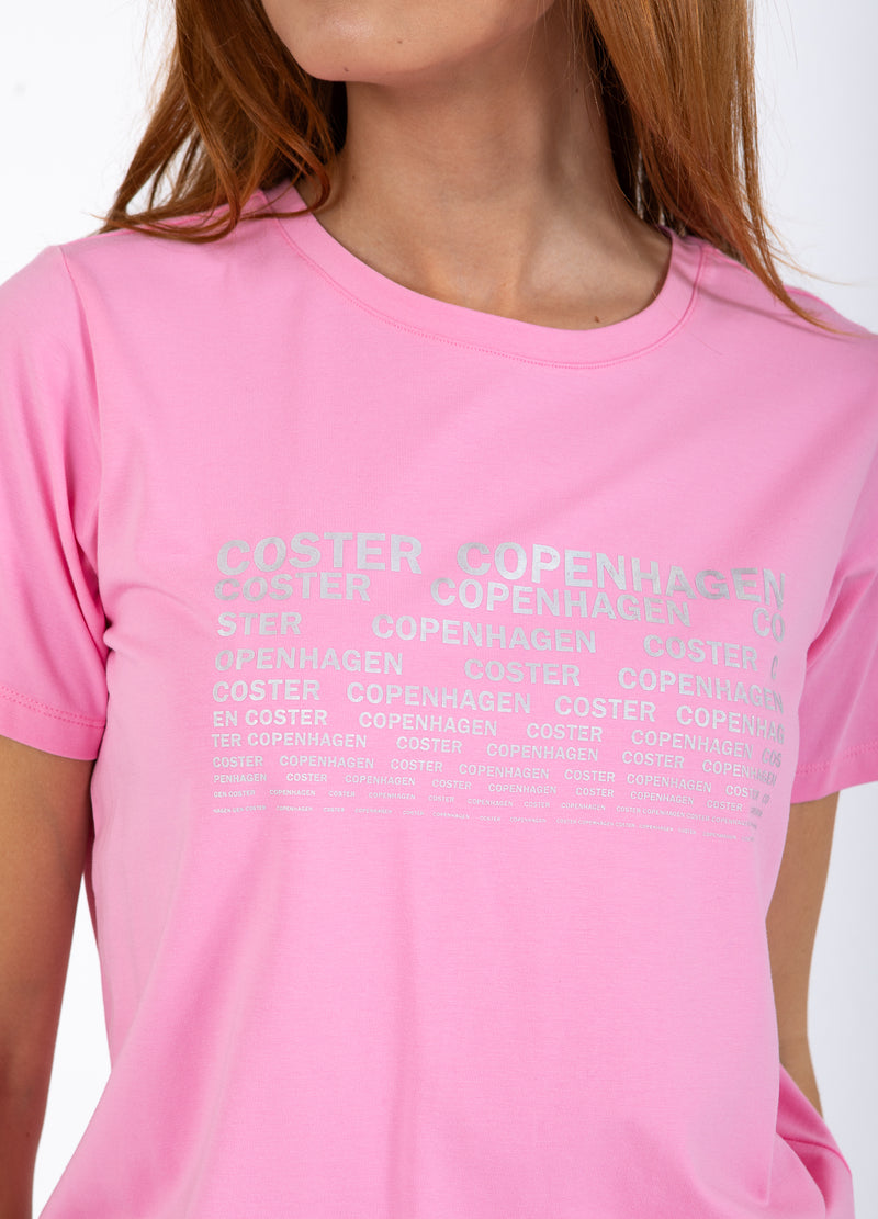 Coster Copenhagen T-SHIRT MED LOGGA - MITTÄRMAR T-Shirt Bubble pink - 690