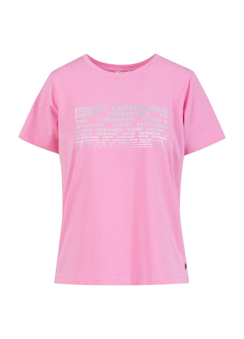 Coster Copenhagen T-SHIRT MED LOGGA - MITTÄRMAR T-Shirt Bubble pink - 690