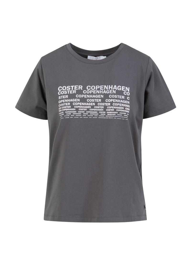 Coster Copenhagen T-SHIRT MED LOGGA - MITTÄRMAR T-Shirt Volcanic grey - 188