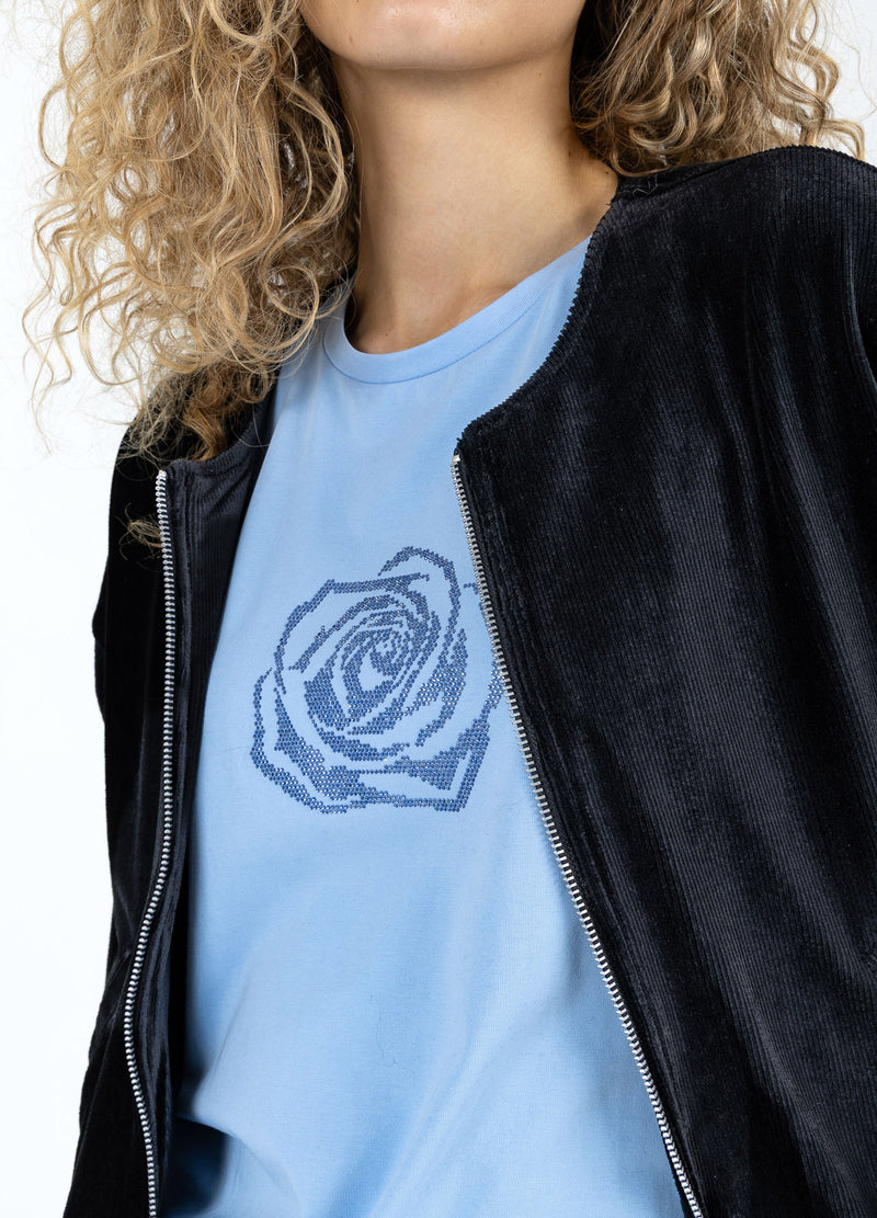 Coster Copenhagen T-SHIRT MED STRASSSTENAR Shirt/Blouse Pastel blue - 538