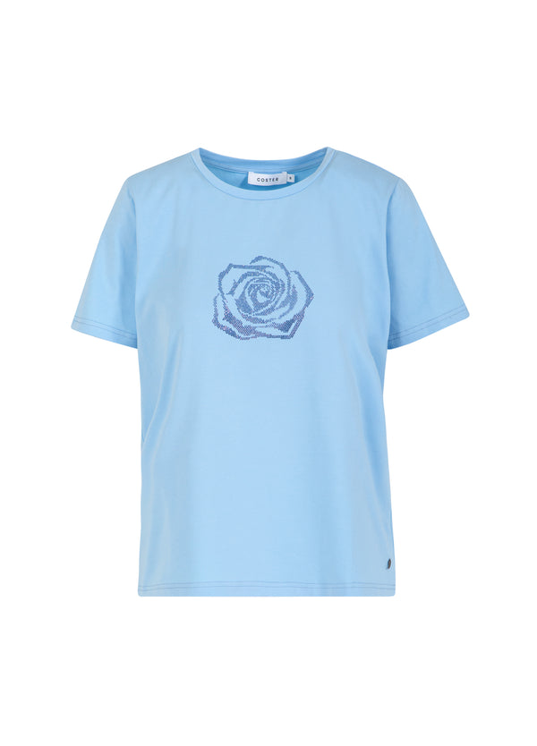 Coster Copenhagen T-SHIRT MED STRASSSTENAR Shirt/Blouse Pastel blue - 538