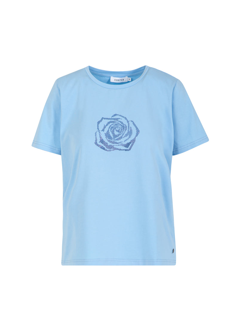 Coster Copenhagen T-SHIRT MED STRASSSTENAR Shirt/Blouse Pastel blue - 538