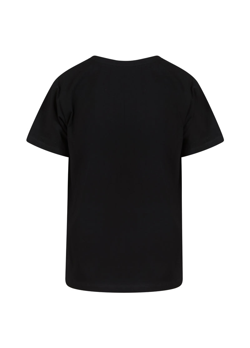 Coster Copenhagen T-SHIRT MED V-RINGNING - HALVLÅNGA ÄRMAR T-Shirt Black - 100