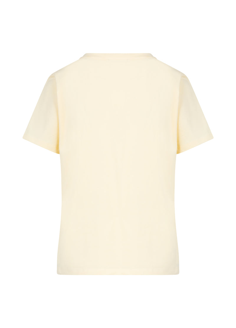 Coster Copenhagen T-SHIRT MED V-RINGNING - HALVLÅNGA ÄRMAR T-Shirt Butter yellow - 789