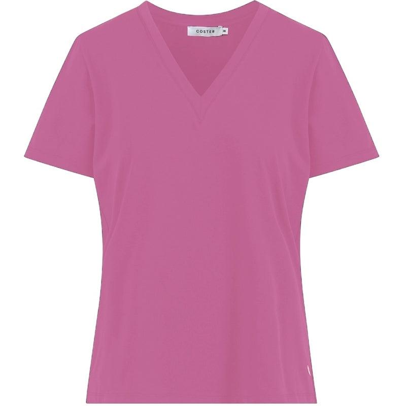 Coster Copenhagen T-SHIRT MED V-RINGNING - HALVLÅNGA ÄRMAR T-Shirt Magenta - 861