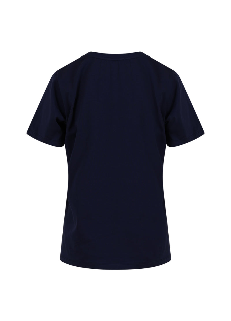 Coster Copenhagen T-SHIRT MED V-RINGNING - HALVLÅNGA ÄRMAR T-Shirt Navy - 563