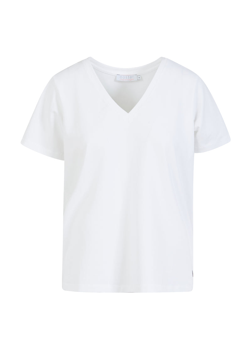 Coster Copenhagen T-SHIRT MED V-RINGNING - HALVLÅNGA ÄRMAR T-Shirt White - 200