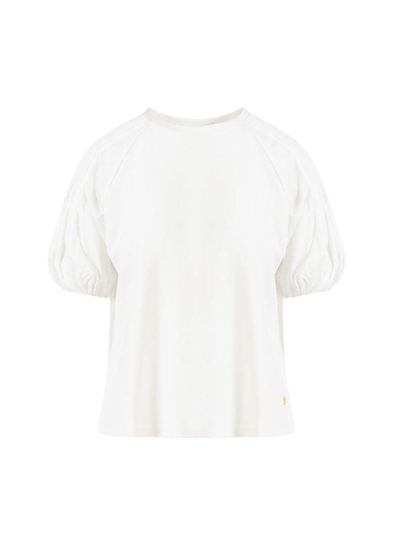 Coster Copenhagen T-SHIRT MED VECKDETALJER PÅ ÄRMARNA Shirt/Blouse White - 200