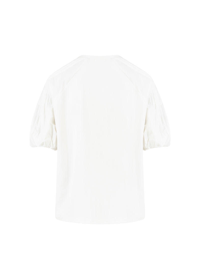 Coster Copenhagen T-SHIRT MED VECKDETALJER PÅ ÄRMARNA Shirt/Blouse White - 200