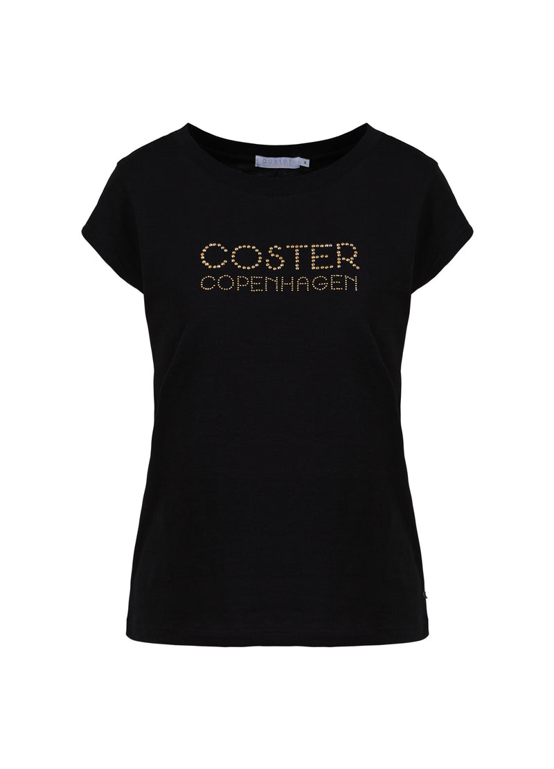 Coster Copenhagen T-SHIRT MED COSTER-LOGO I DUBBAR - KEPSÄRM T-Shirt Black - 100
