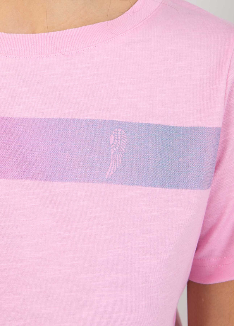 Coster Copenhagen T-SHIRT WITH GRADIENT STRIPE - MID SLEEVE T-Shirt Baby Pink - 614