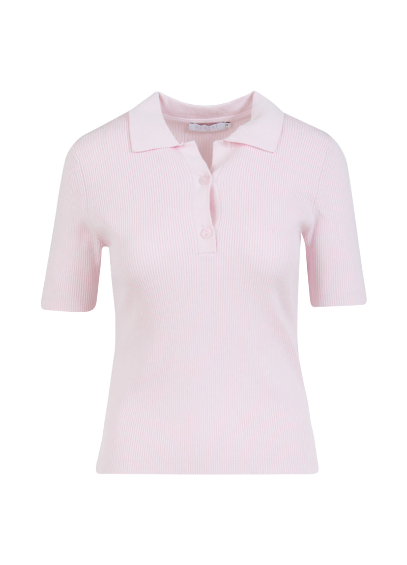 Coster Copenhagen TÄT STICKAD POLO Knitwear Powder rose - 686