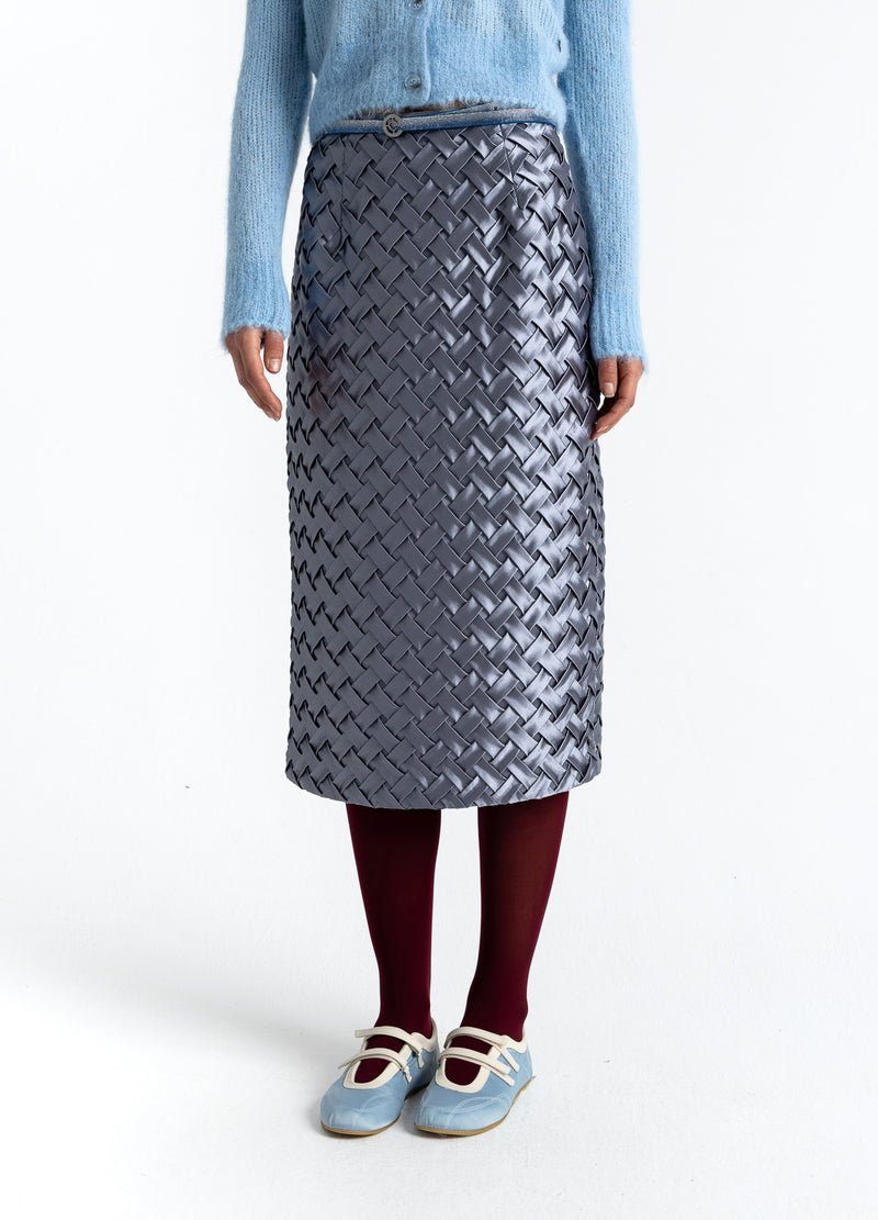 Coster Copenhagen TEXTURERAD KJOL Skirt Mist grey - 121