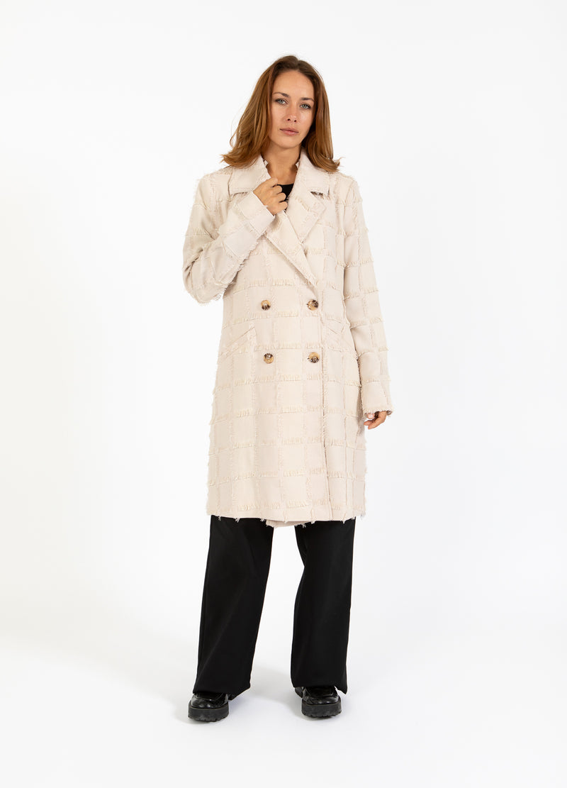 Coster Copenhagen TEXTURERAD LÅNGROCK Outerwear Creme - 241