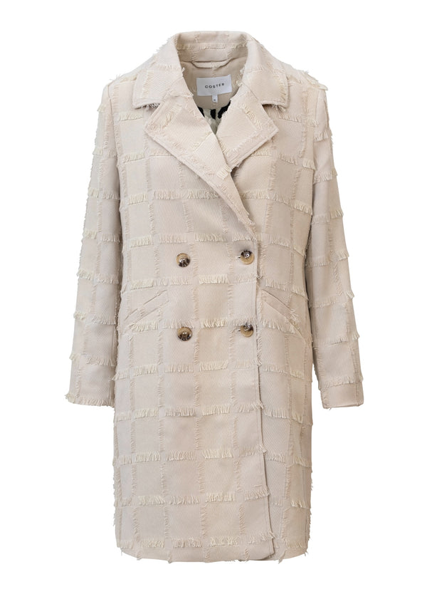 Coster Copenhagen TEXTURERAD LÅNGROCK Outerwear Creme - 241