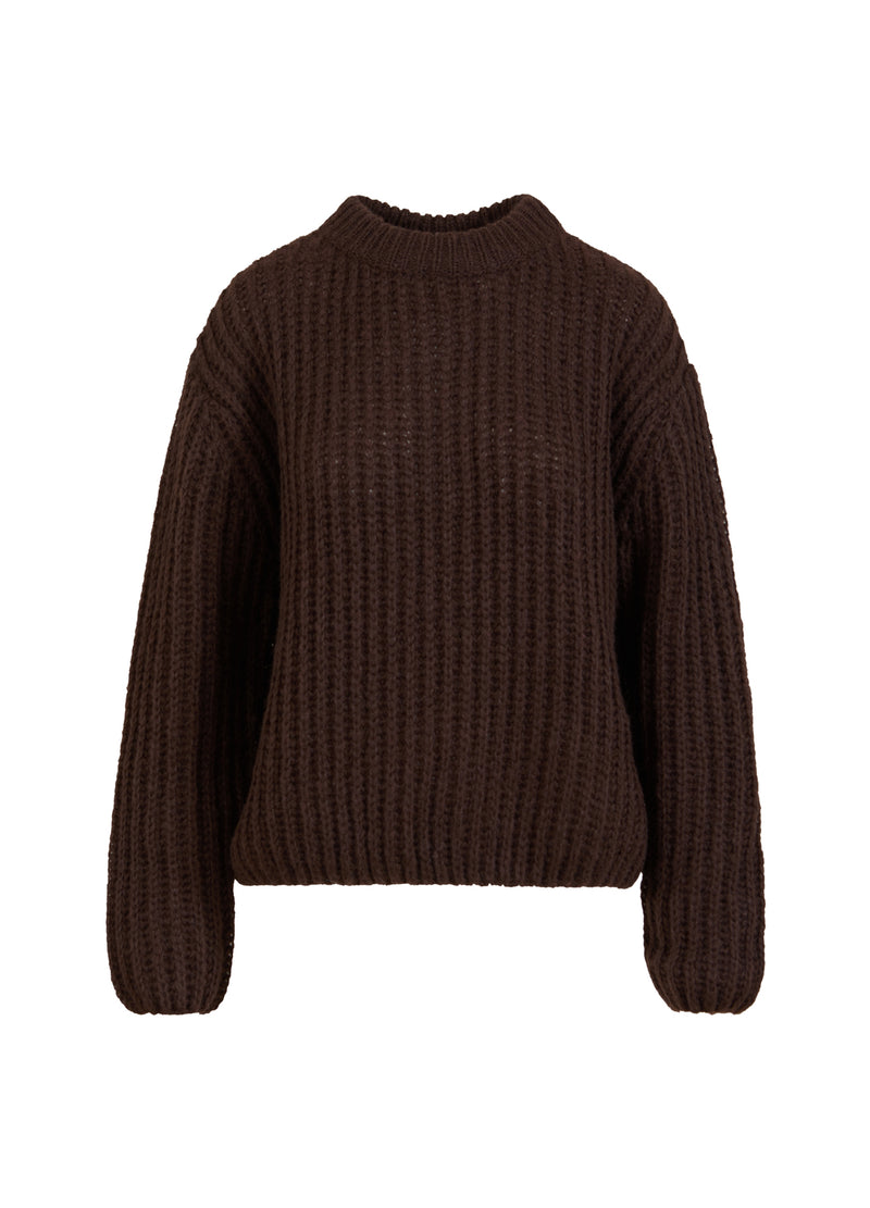 Coster Copenhagen TJOCK STICKAD Knitwear Dark Brown - 335