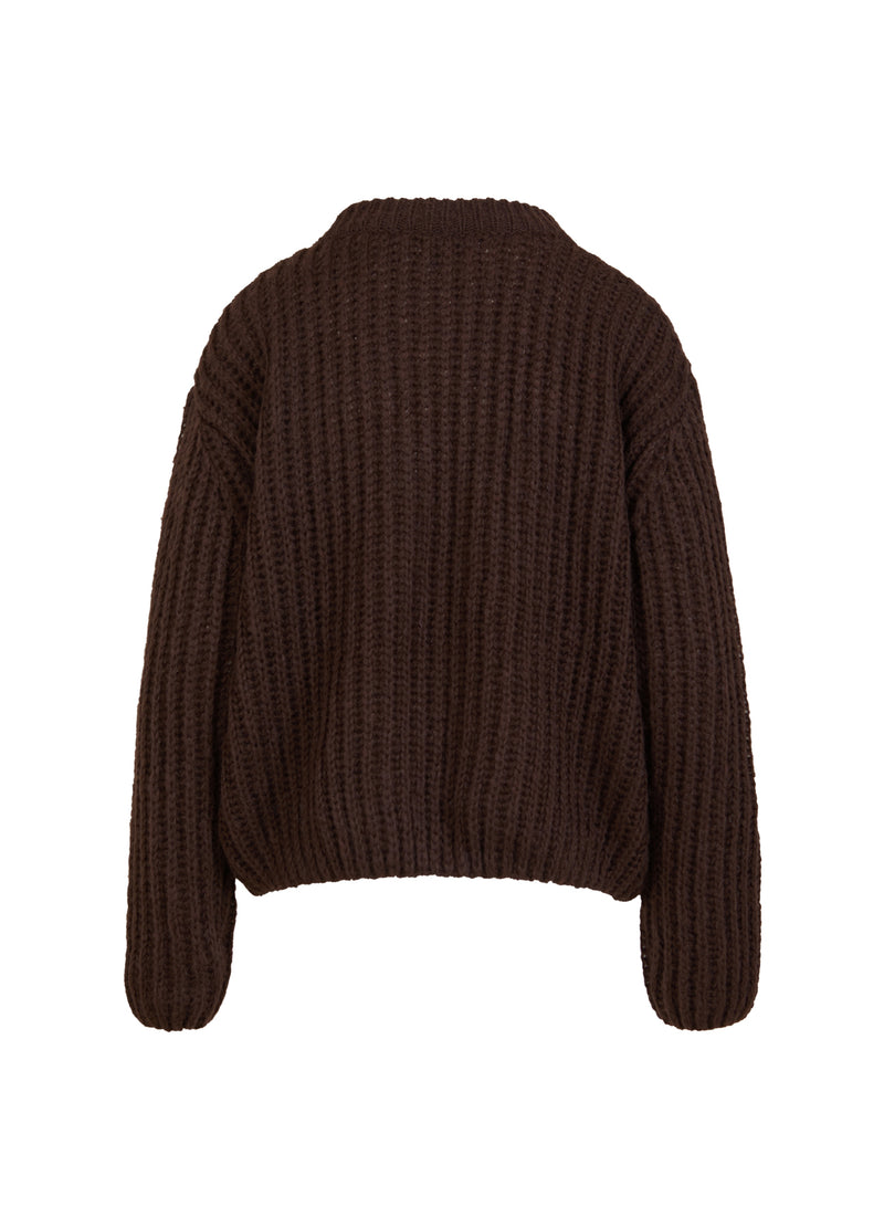 Coster Copenhagen TJOCK STICKAD Knitwear Dark Brown - 335