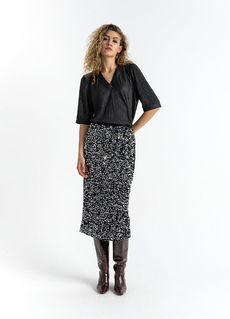 Coster Copenhagen TOPP MED PUFFÄRMAR Shirt/Blouse Black - 100
