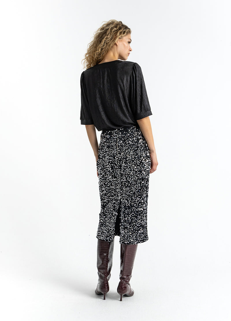 Coster Copenhagen TOPP MED PUFFÄRMAR Shirt/Blouse Black - 100