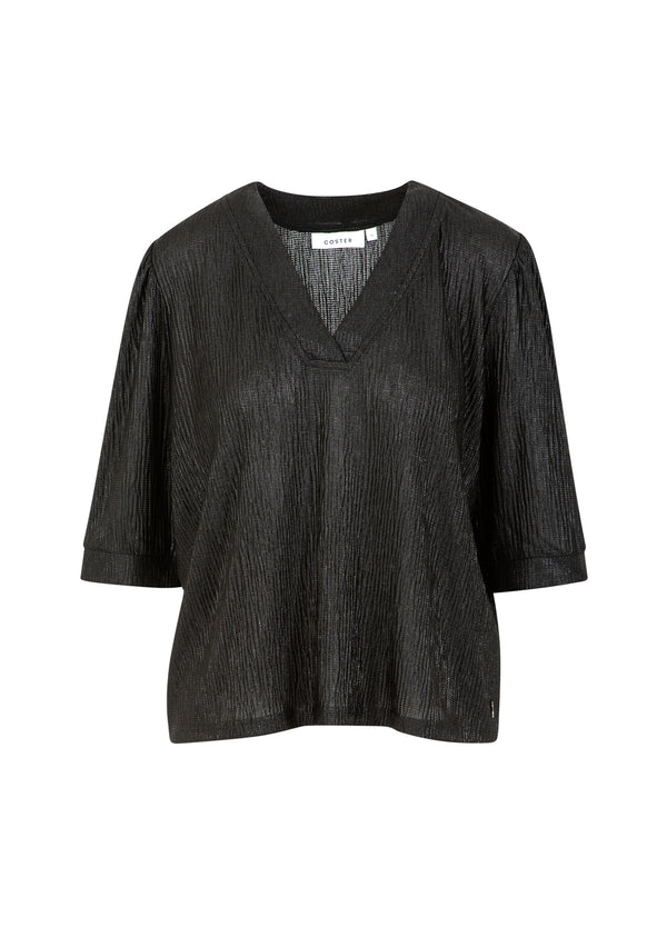 Coster Copenhagen TOPP MED PUFFÄRMAR Shirt/Blouse Black - 100