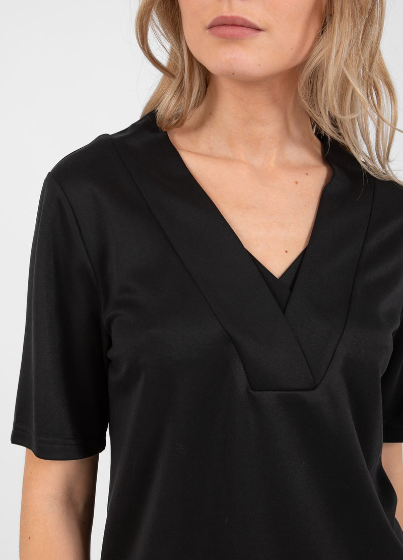 Coster Copenhagen TOPP MED V-HALS KRAGE Shirt/Blouse Black - 100