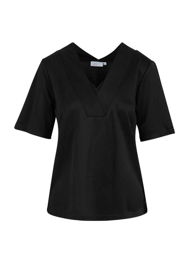 Coster Copenhagen TOPP MED V-HALS KRAGE Shirt/Blouse Black - 100