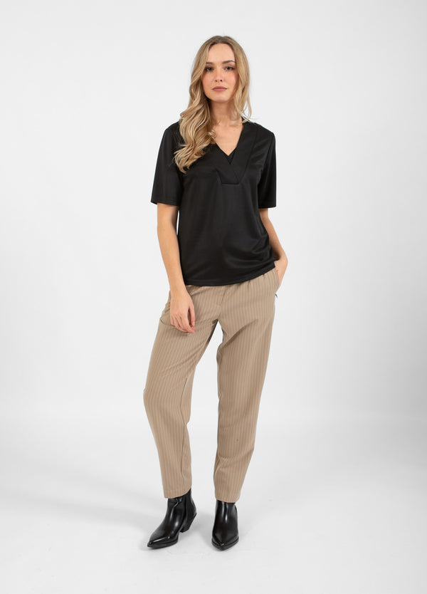 Coster Copenhagen TOPP MED V-HALS KRAGE Shirt/Blouse Black - 100