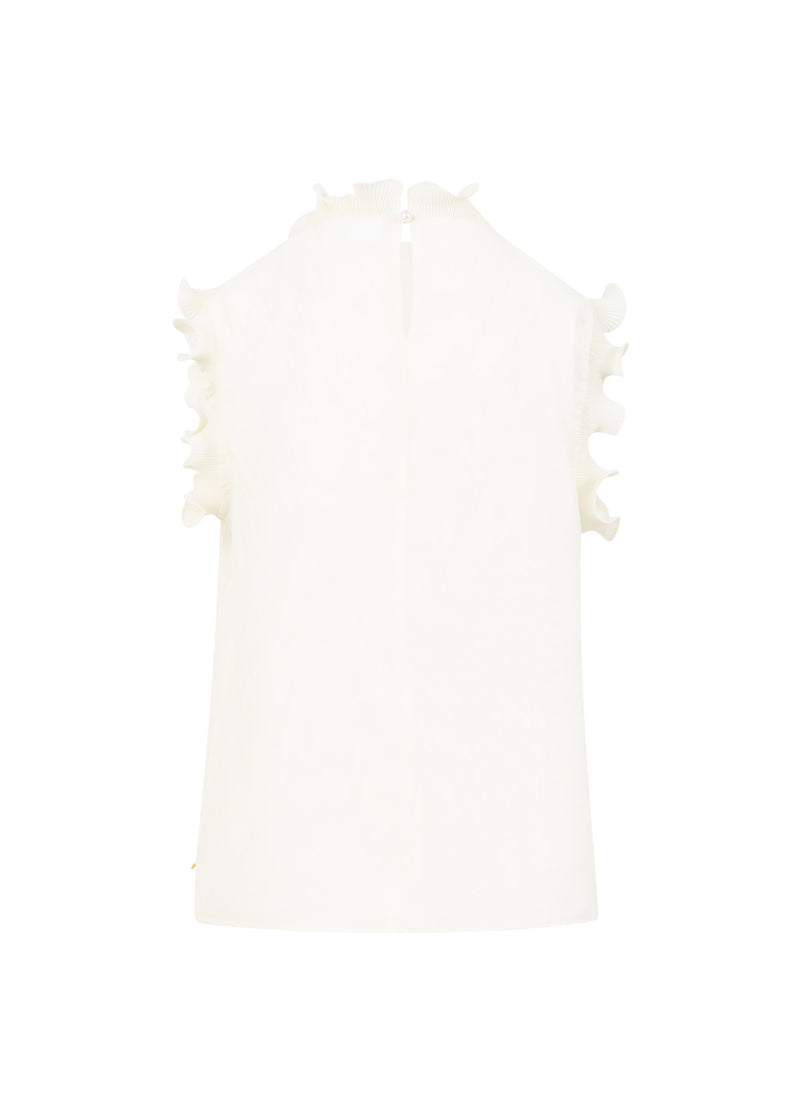 Coster Copenhagen TOPP MED VOLANGER Shirt/Blouse Creme - 241