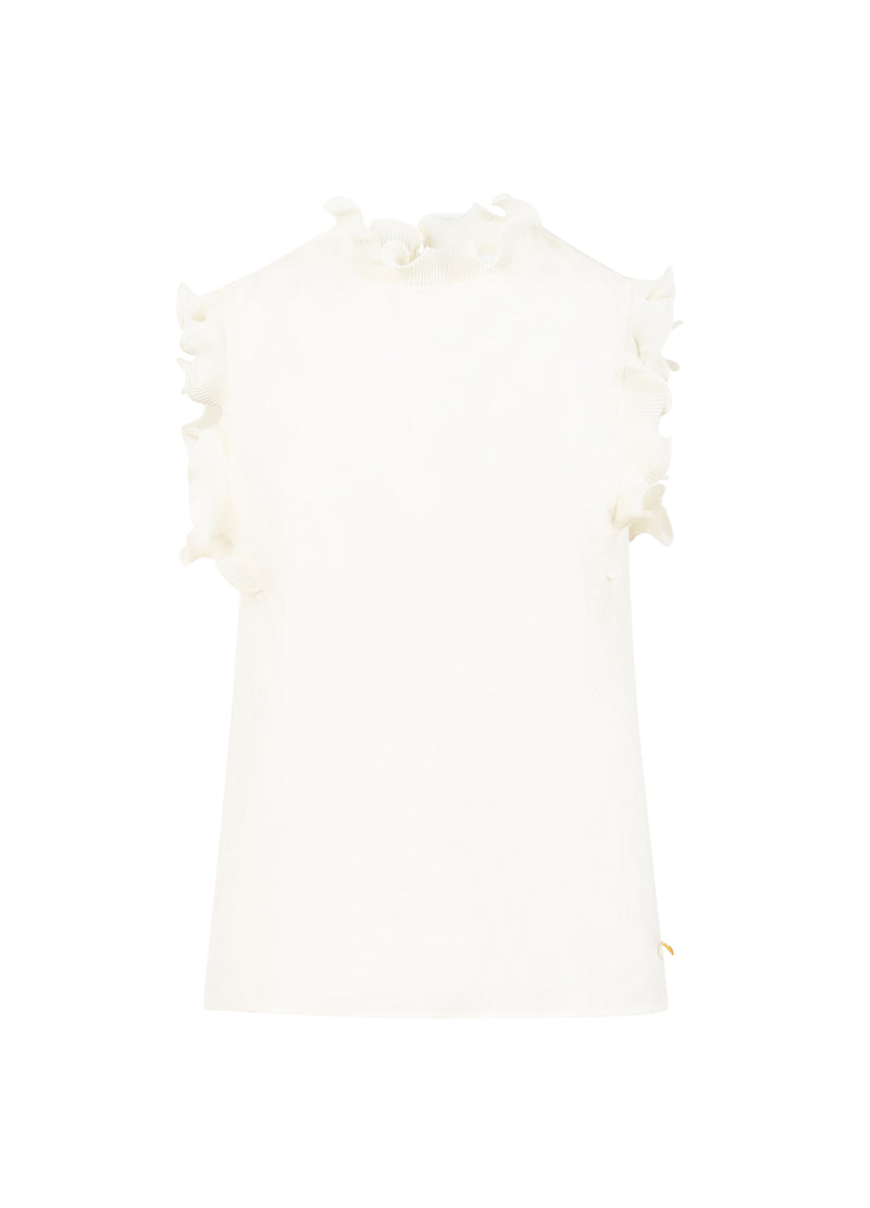 Coster Copenhagen TOPP MED VOLANGER Shirt/Blouse Creme - 241