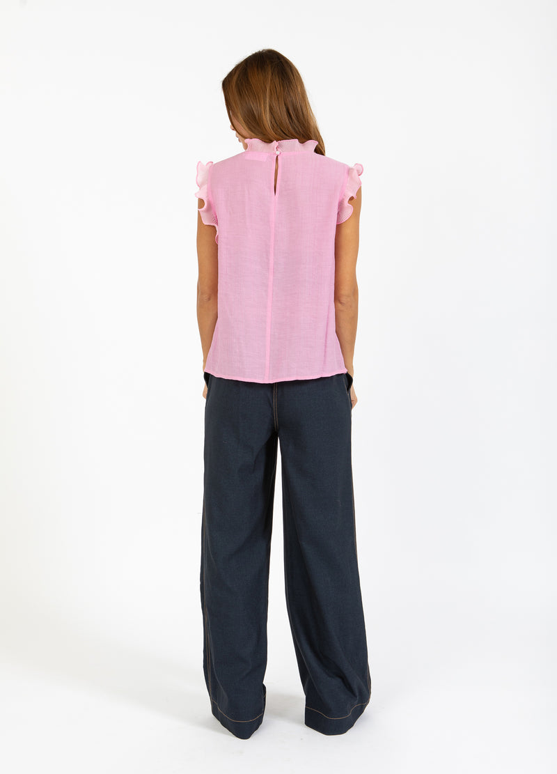 Coster Copenhagen TOPP MED VOLANGER Shirt/Blouse Magenta - 861