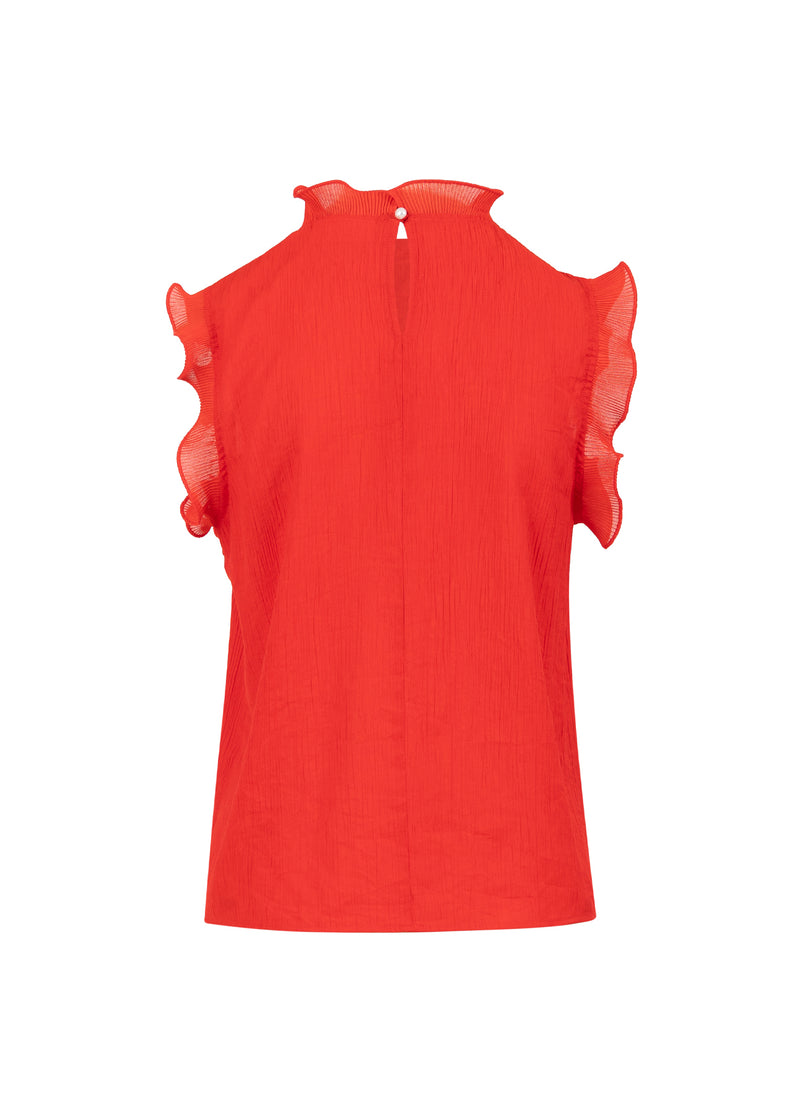 Coster Copenhagen TOPP MED VOLANGER Shirt/Blouse Scarlet red - 618