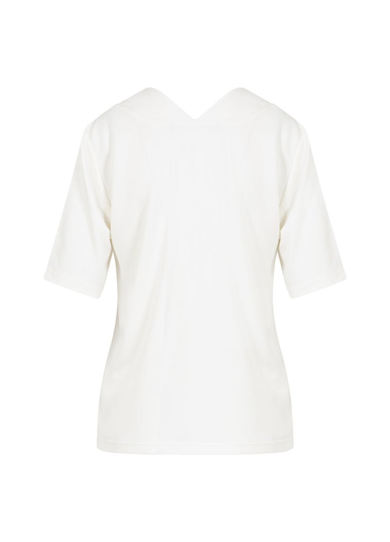Coster Copenhagen TOP MED DOBBELT V-UDSKÆRING I JERSEY PIQUE Shirt/Blouse Off White - 249